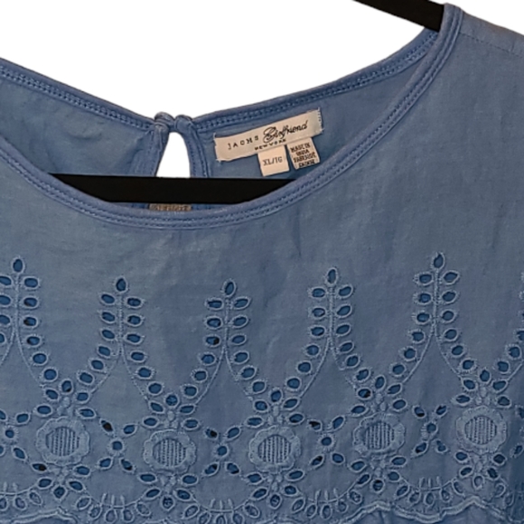 3/$30! Jacks Girlfriend Short Sleeve Babydoll Blouse - Picture 3 of 11